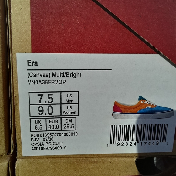 Van's Era Multi Bright Canvas Skate Shoes - Picture 14 of 15